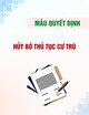 Mẫu Quyết định hủy bỏ thủ tục cư trú (Mẫu CT09)
