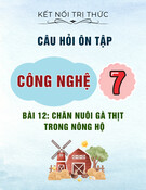 Câu hỏi ôn tập môn Công nghệ lớp 7: Bài 12 - Chăn nuôi gà thịt trong nông hộ (Sách Kết nối tri thức)