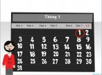 Lịch năm kiểu hình vuông cho powerpoint 
